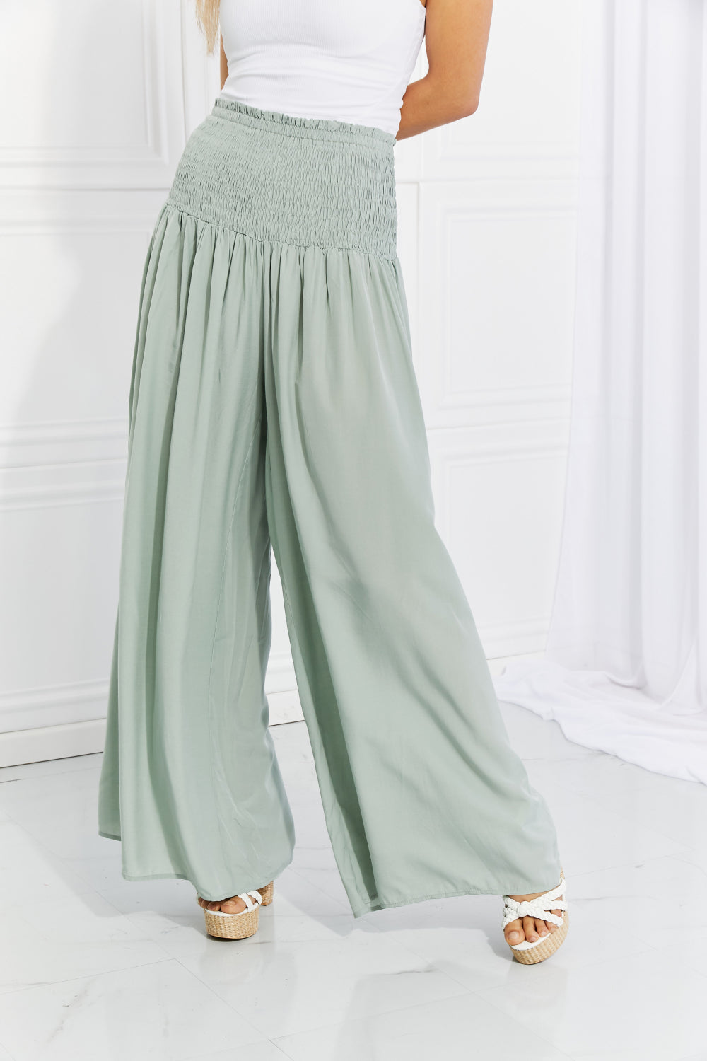 HEYSON Full Size Beautiful You Smocked Palazzo Pants